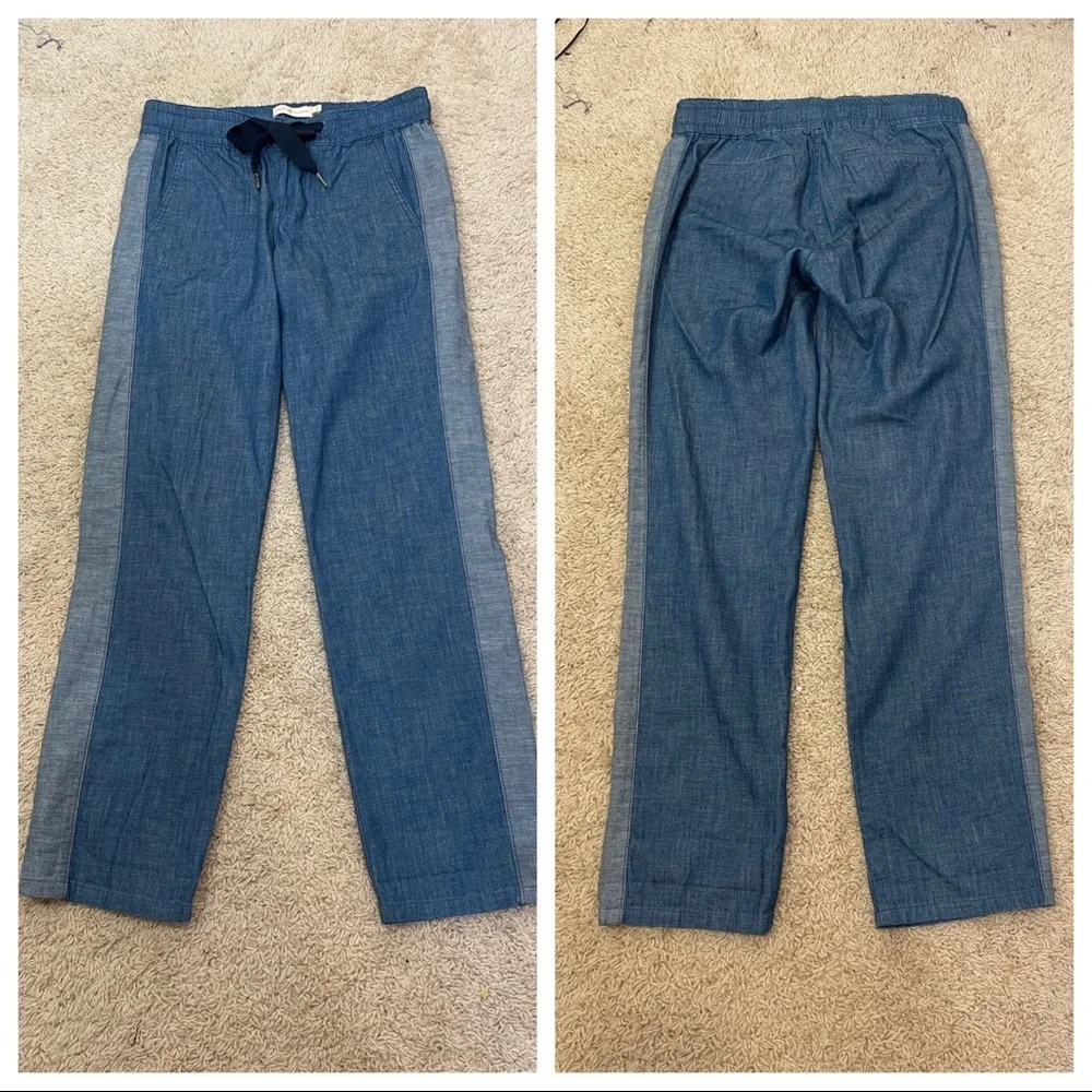 Tory Burch Blue Allegra Ribbon Casual Pants